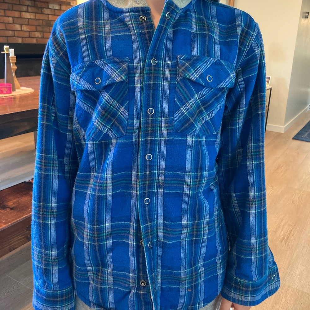 LL Bean kids hooded flannel